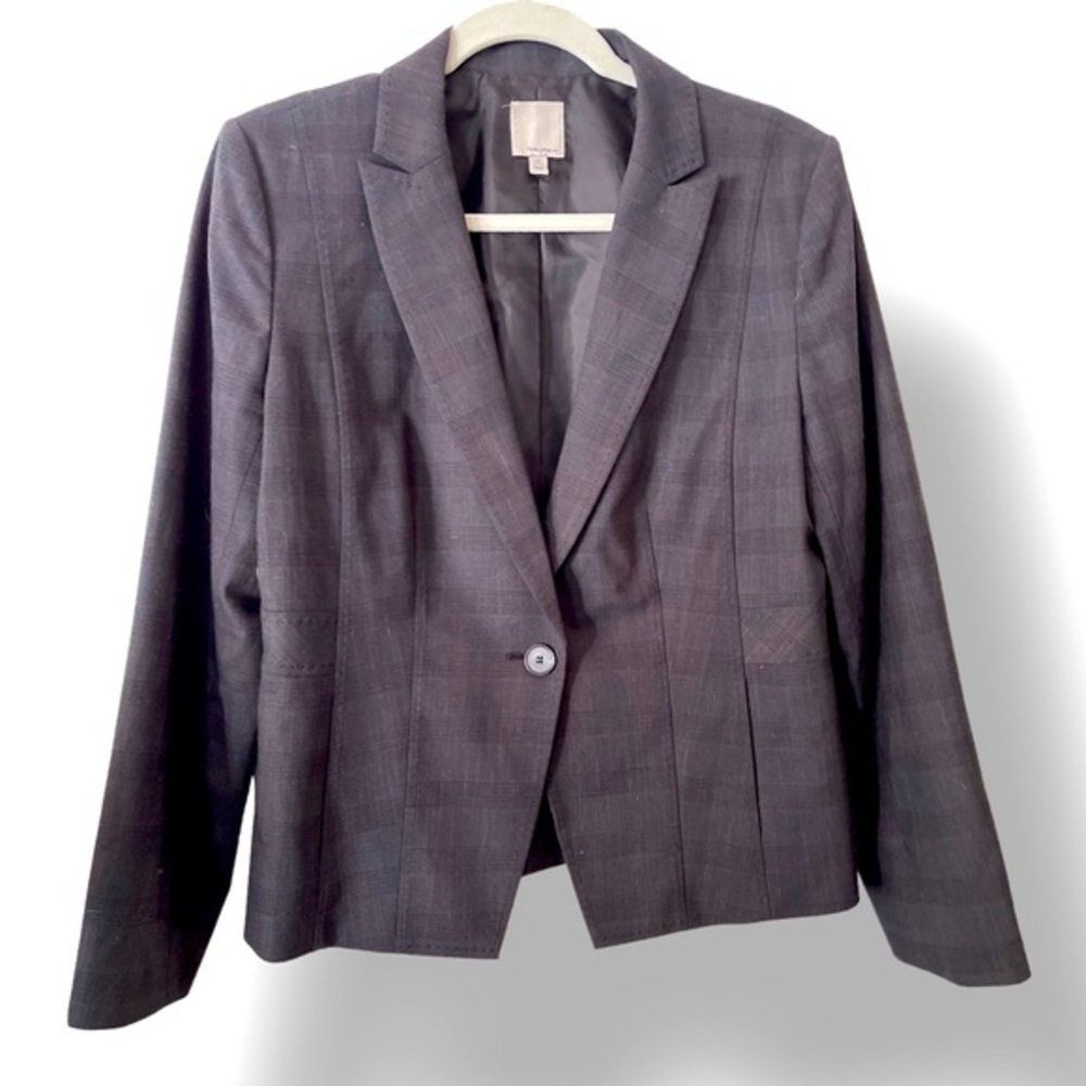 Halogen Single Button Contrast Stitch Blazer Size… - image 1